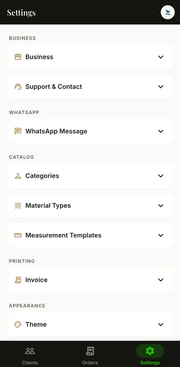 Fitique settings with Change PIN, Backup & Restore and Cloud Sync